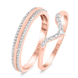 Photo of Rouge 1/2 ct tw. Diamond Wedding Band Set 10K Rose Gold [WB227R]
