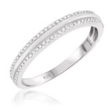 Photo of Rouge 1/2 ct tw. Diamond Wedding Band Set 14K White Gold [BT206WM]