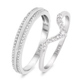Photo of Rouge 1/2 ct tw. Diamond Wedding Band Set 14K White Gold [WB227W]