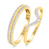 Photo of Rouge 1/2 ct tw. Diamond Wedding Band Set 14K Yellow Gold [WB227Y]