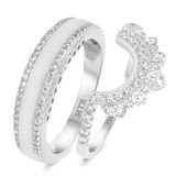 Photo of Orchid 3/4 ct tw. Diamond Wedding Band Set 10K White Gold [WB228W]