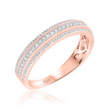 Photo of Lotus 3/4 ct tw. Diamond Wedding Band Set 10K Rose Gold [BT497RM]