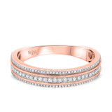 Photo of Lotus 3/4 ct tw. Diamond Wedding Band Set 14K Rose Gold [BT497RM]