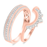 Photo of Lotus 3/4 ct tw. Diamond Wedding Band Set 14K Rose Gold [WB229R]