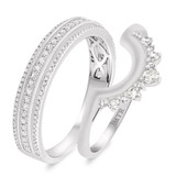 Photo of Lotus 3/4 ct tw. Diamond Wedding Band Set 10K White Gold [WB229W]
