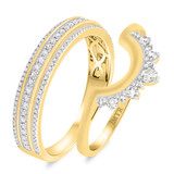 Photo of Lotus 3/4 ct tw. Diamond Wedding Band Set 10K Yellow Gold [WB229Y]