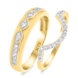 Photo of Nea 3/8 ct tw. Diamond Wedding Band Set 10K Yellow Gold [WB231Y]