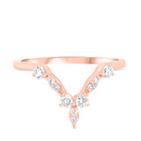 Photo of Petal 1/2 ct tw. Diamond Wedding Band Set 10K Rose Gold [BT233RL]