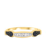 Photo of Bee 1/10 ct tw. Sapphire Ladies Band 10K Yellow Gold [BT221YL]