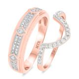 Photo of Lulu 1/2 ct tw. Diamond Wedding Band Set 10K Rose Gold [WB234R]