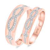 Photo of Luca 1/5 ct tw. Diamond Wedding Band Set 14K Rose Gold [WB247R]