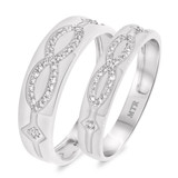 Photo of Luca 1/5 ct tw. Diamond Wedding Band Set 10K White Gold [WB247W]