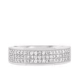 Photo of River 1 ct tw. Diamond Wedding Band Set 14K White Gold [BT248WM]