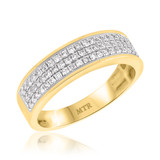 Photo of River 1 ct tw. Diamond Wedding Band Set 14K Yellow Gold [BT248YM]