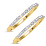 Photo of Lita 1/4 ct tw. Diamond Same Sex Ladies Band Set 14K Yellow Gold [WL1003Y]