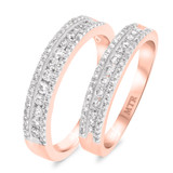 Photo of Amir 1 ct tw. Diamond Wedding Band Set 10K Rose Gold [WB251R]