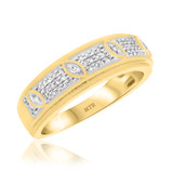 Photo of Amira 1/4 ct tw. Black Diamond (Treated) Mens Band 10K Yellow Gold [BT211YM]