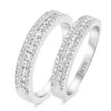 Photo of Amir 1 ct tw. Diamond Wedding Band Set 10K White Gold [WB251W]