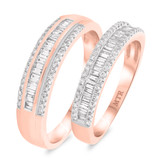 Photo of Weston 3/4 ct tw. Diamond Wedding Band Set 10K Rose Gold [WB253R]
