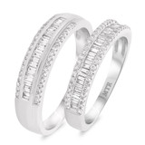 Photo of Weston 3/4 ct tw. Diamond Wedding Band Set 10K White Gold [WB253W]