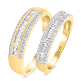 Photo of Weston 3/4 ct tw. Diamond Wedding Band Set 14K Yellow Gold [WB253Y]