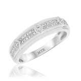 Photo of Rehana 1/4 ct tw. Mens Diamond Wedding Band 14K White Gold [BT214WM]