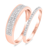 Photo of Otto 1/2 ct tw. Diamond Wedding Band Set 10K Rose Gold [WB254R]