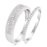 Photo of Otto 1/2 ct tw. Diamond Wedding Band Set 14K White Gold [WB254W]