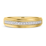 Photo of Salima 1/4 ct tw. Blue Diamond (Treated) Mens Band 10K Yellow Gold [BT215YM]