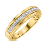 Photo of Salima 1/4 ct tw. Blue Diamond (Treated) Mens Band 14K Yellow Gold [BT215YM]