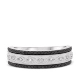 Photo of Soraya 1/2 ct tw. Black Diamond (Treated) Mens Band 14K White Gold [BT216WM]