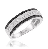Photo of Soraya 1/2 ct tw. Black Diamond (Treated) Mens Band 14K White Gold [BT216WM]