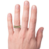 Photo of Soraya 1/2 ct tw. Black Diamond (Treated) Mens Band 10K Yellow Gold [BT216YM] [HT]