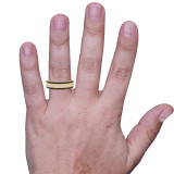 Photo of Soraya 1/2 ct tw. Black Diamond (Treated) Mens Band 14K Yellow Gold [BT216YM] [HT]