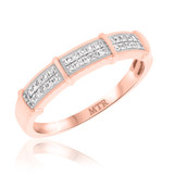 Photo of Xiamara 1/4 ct tw. Diamond Mens Band 10K Rose Solid Gold [BT219RM]