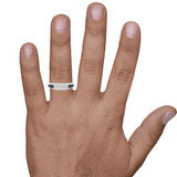 Photo of Bee 1/8 ct tw. Mens Diamond Wedding Band 14K White Gold [BT221WM] [HT-2]