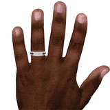Photo of Bee 1/8 ct tw. Mens Diamond Wedding Band 14K White Gold [BT221WM] [HT-4]
