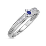 Photo of Lita 1/6 CT. T.W. Sapphire and Diamond Matching Wedding Band Set 10K White Gold [BT1003WM]