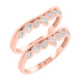 Photo of Amira 1/4 ct tw. Black Diamond (Treated) Same Sex Ladies Band Set 10K Rose Gold [WL211R]