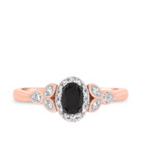 Photo of Amira 2/3 CT. T.W. Black Diamond (Treated) Oval Solitaire Bridal Set 14K Rose Gold [BT211RE-C000]