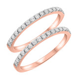 Photo of Khadija 1/2 ct tw. Blue Diamond (Treated) Same Sex Ladies Band Set 14K Rose Gold [WL213R]