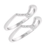 Photo of Rehana 1/10 ct tw. Black Diamond (Treated) Same Sex Ladies Band Set 10K White Gold [WL214W]