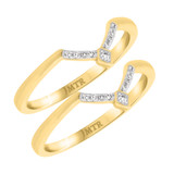 Photo of Rehana 1/10 ct tw. Black Diamond (Treated) Same Sex Ladies Band Set 10K Yellow Gold [WL214Y]