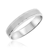 Photo of Florence Traditional Mens Wedding Band 10K White Gold. [BT307WM]