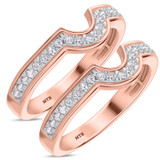Photo of Salima 1/2 ct tw. Blue Diamond (Treated) Same Sex Ladies Band Set 14K Rose Gold [WL215R]