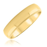 Photo of Tyson Traditional Mens Wedding Band 10K Yellow Gold. [BT308YM]