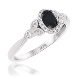 Photo of Amira 7/8 ct tw. Black Diamond (Treated) Oval Solitaire Trio Set 10K White Gold [BT211WE-C000]