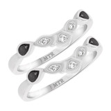 Photo of Soraya 1/3 ct tw. Black Diamond (Treated) Same Sex Ladies Band Set 14K White Gold [WL216W]