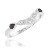 Photo of Soraya 1/3 ct tw. Black Diamond (Treated) Same Sex Ladies Band Set 14K White Gold [BT216WL]