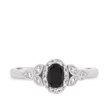 Photo of Amira 7/8 ct tw. Black Diamond (Treated) Oval Solitaire Trio Set 14K White Gold [BT211WE-C000]